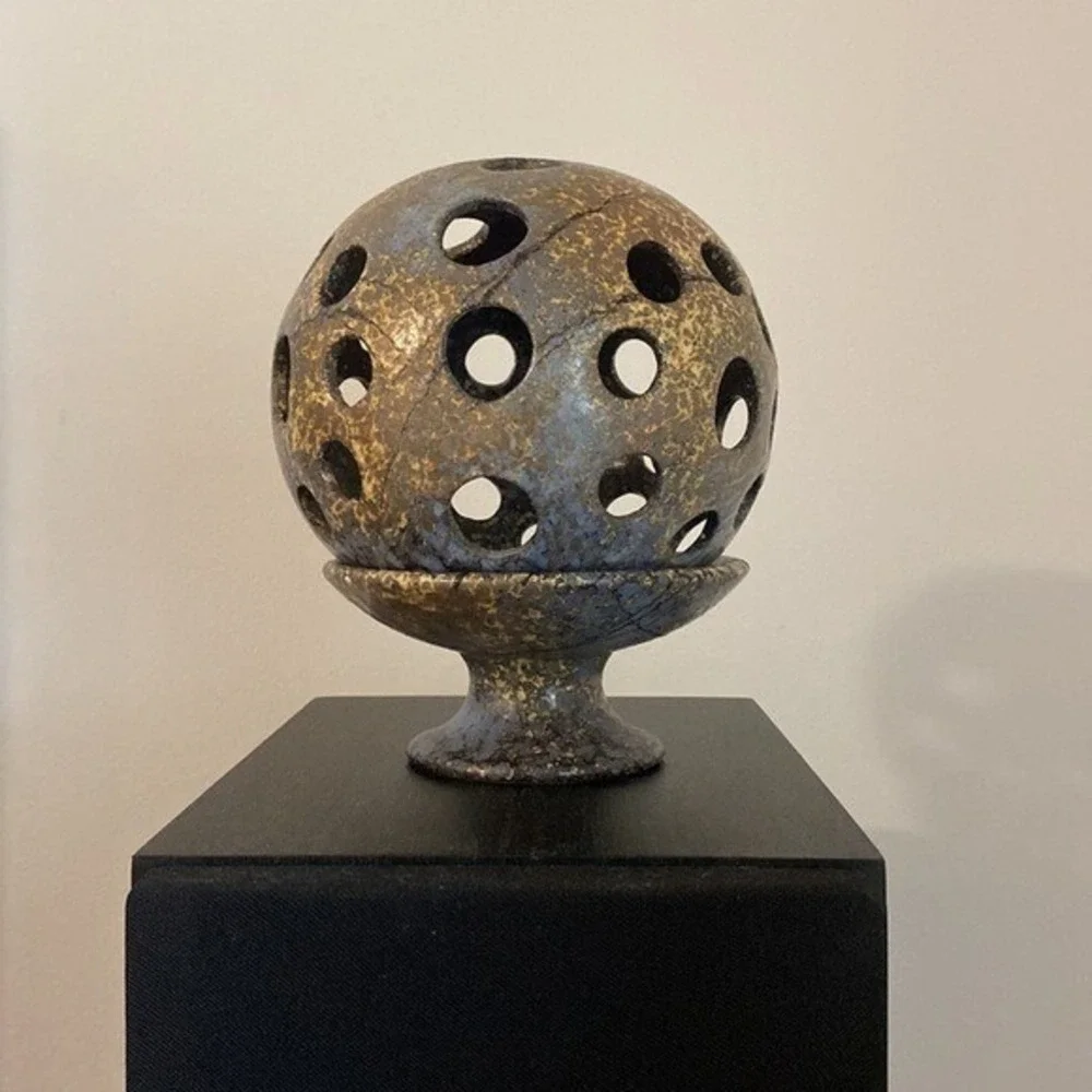 Vintage‎ Ruscha Art Candle Globe Lantern Rare Unique Retro German Ceramic